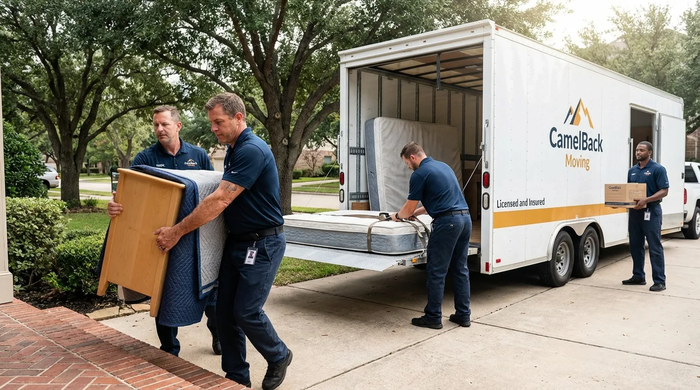 Crew loading residential truck for cross-state move from Gillette, WY