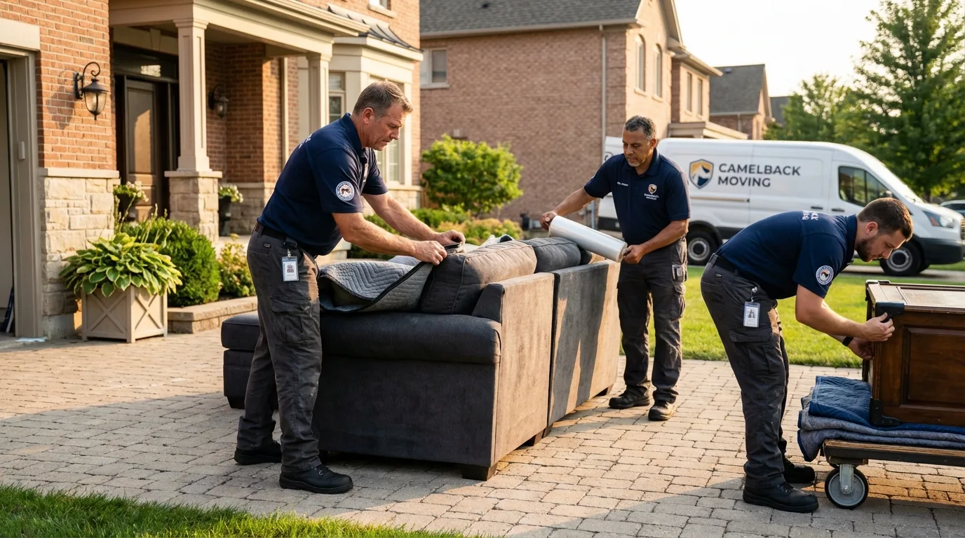 Large estate moving crew wrapping furniture in Gillette, WY